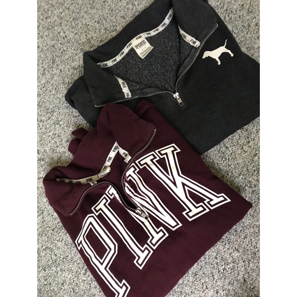 Set of 2 PINK zip up sweatshirts!!